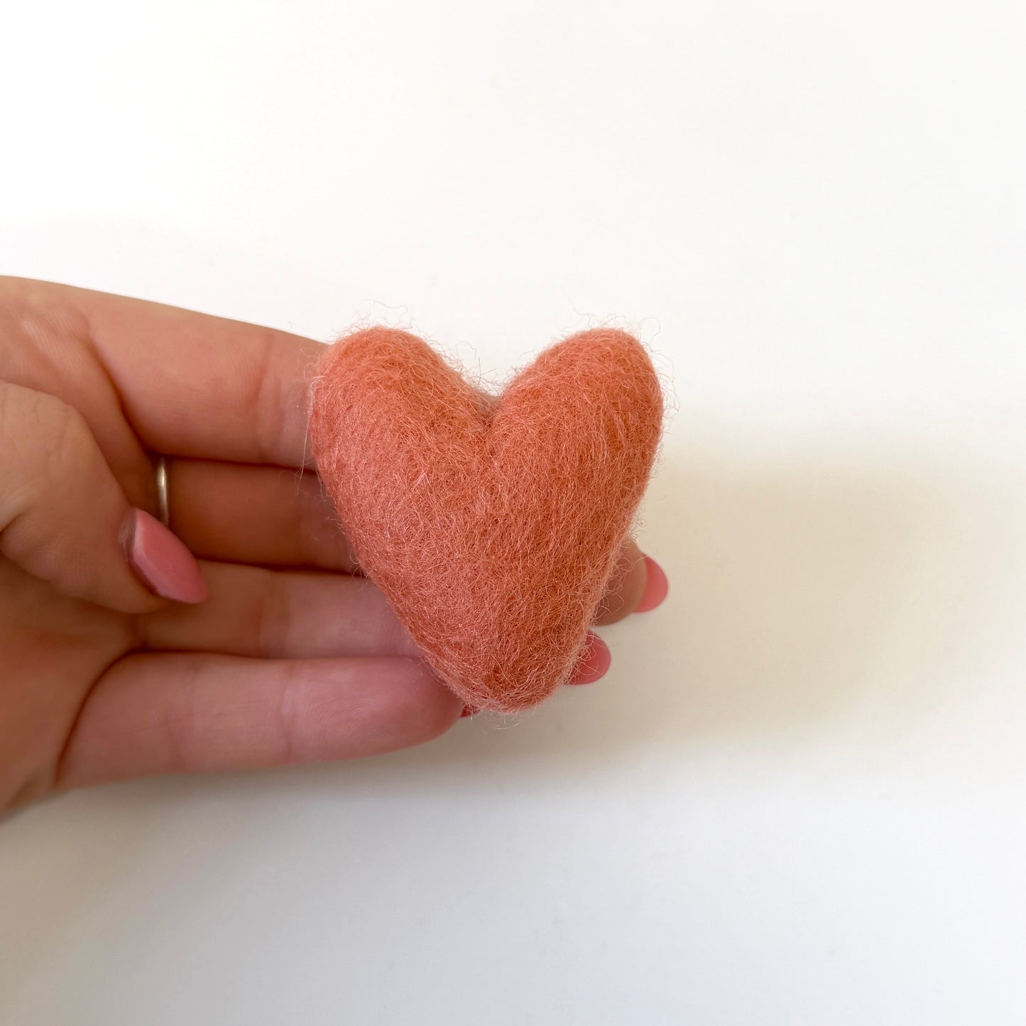 Heart Shaped Felted Wool Brooch - choose colour