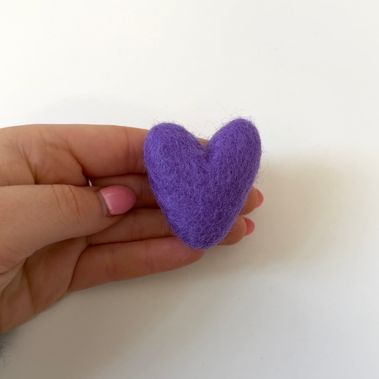 Heart Shaped Felted Wool Brooch - choose colour