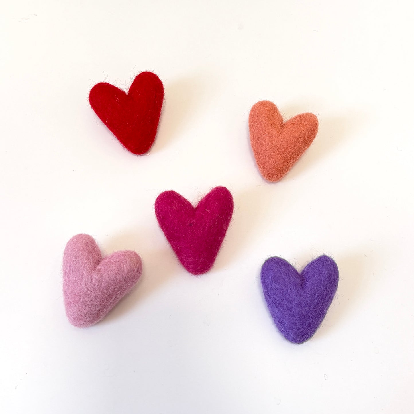 Heart Shaped Felted Wool Brooch - choose colour
