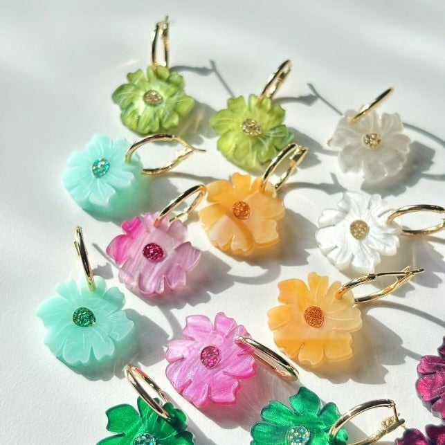 Wildflower Earrings - Ice blue