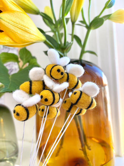 Bee on a stick - NZ Felted Wool