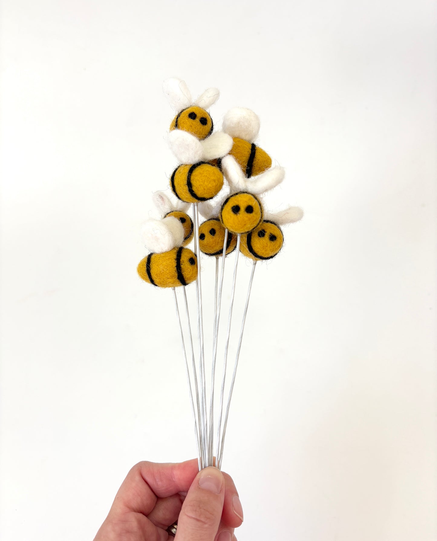 Bee on a stick - NZ Felted Wool