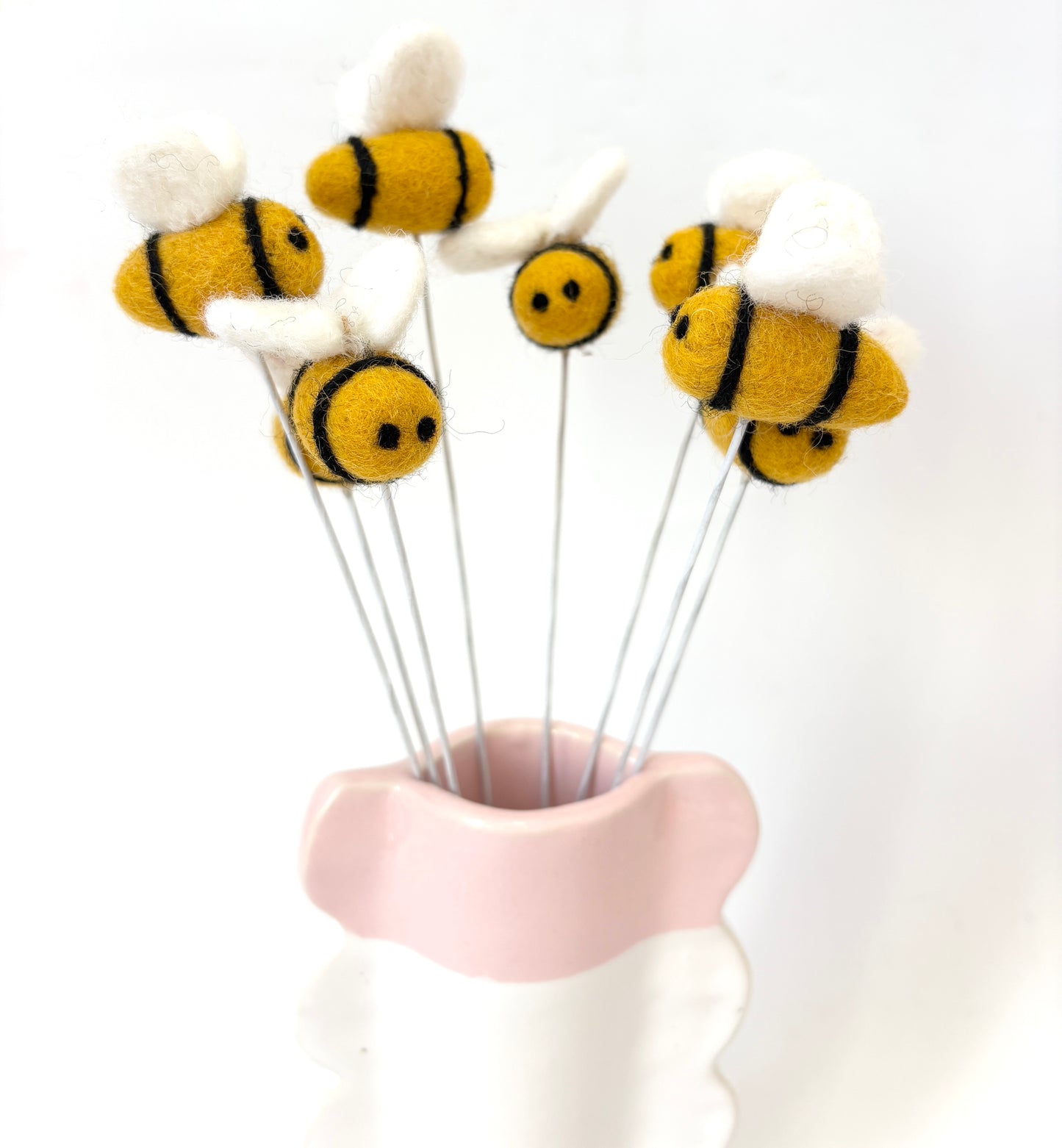 Bee on a stick - NZ Felted Wool