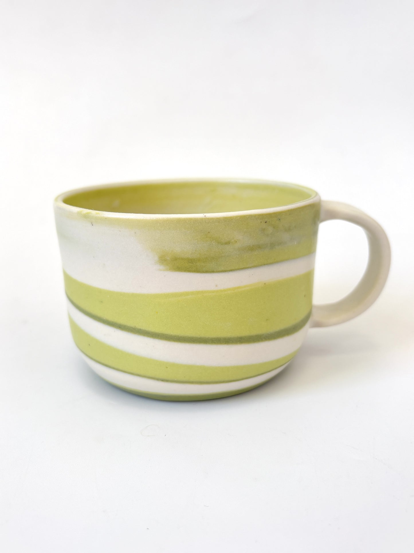 Ceramic Thrown Mug - Short + Wide - Light Green