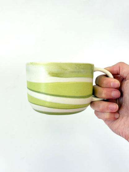 Ceramic Thrown Mug - Short + Wide - Light Green