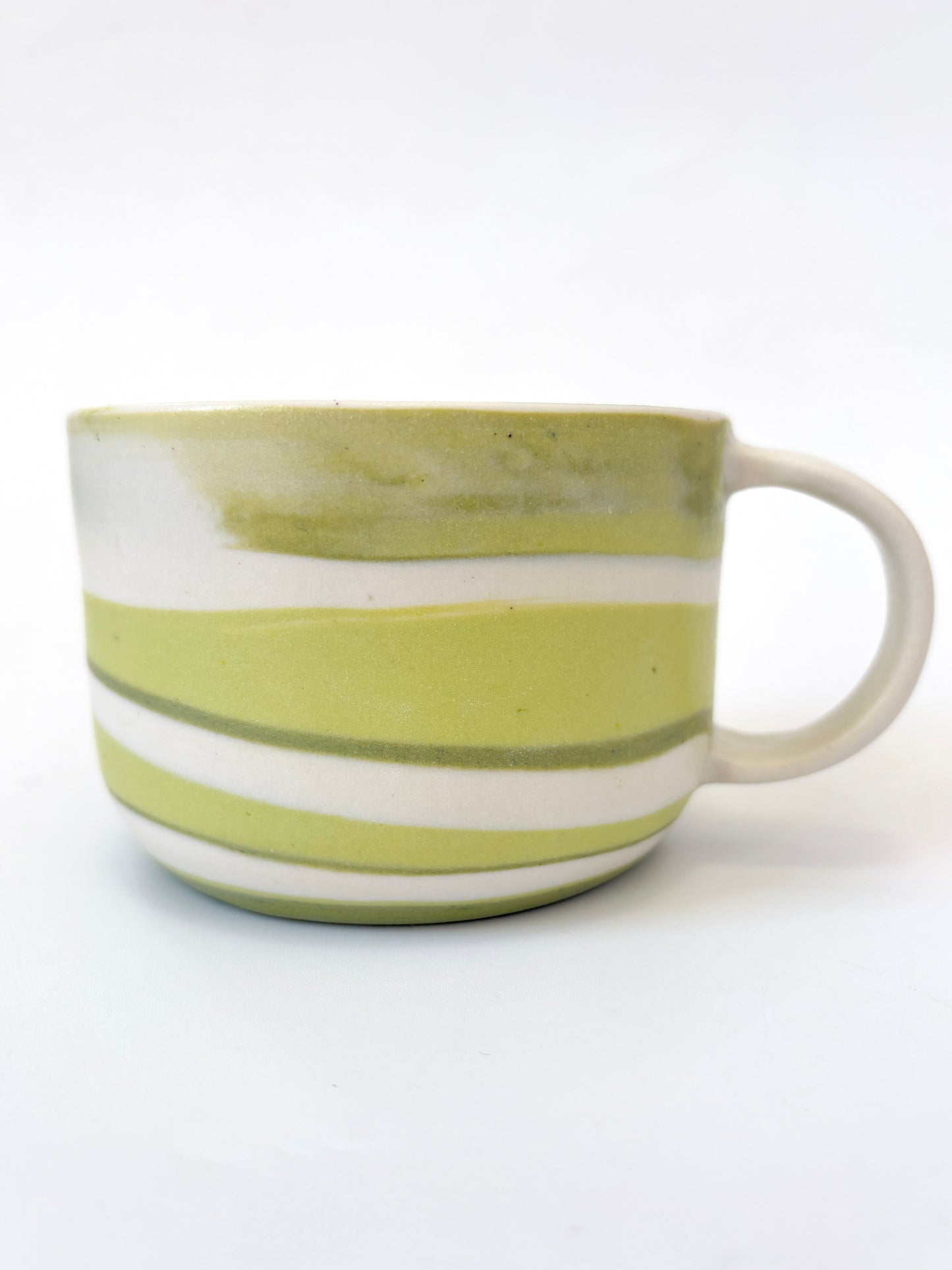 Ceramic Thrown Mug - Short + Wide - Light Green