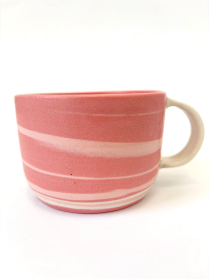 Ceramic Thrown Mug - Short + Wide - Pink