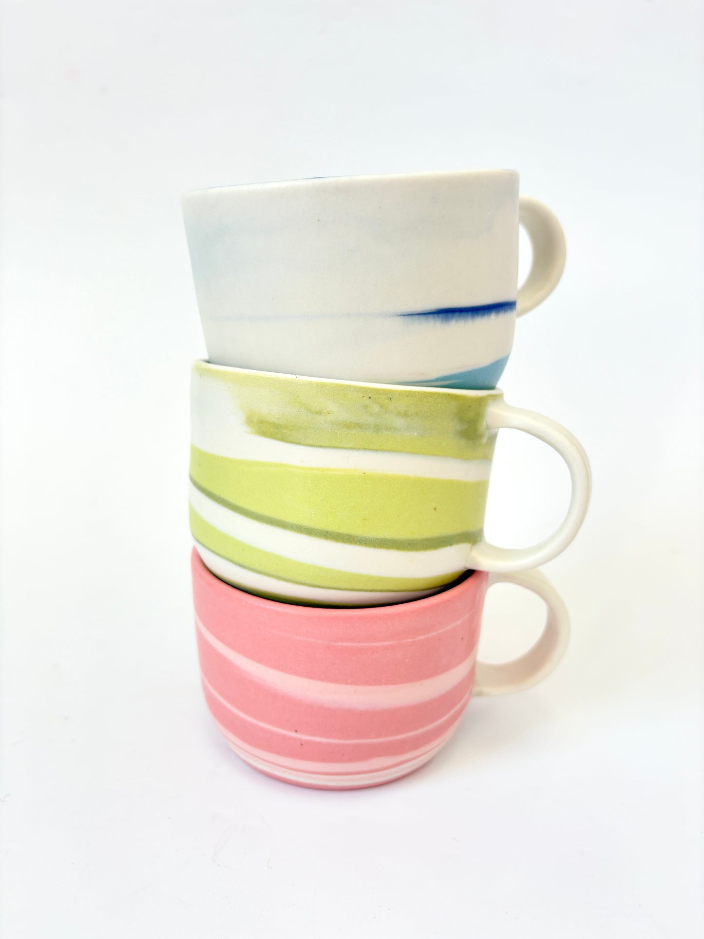 Ceramic Thrown Mug - Short + Wide - Light Green