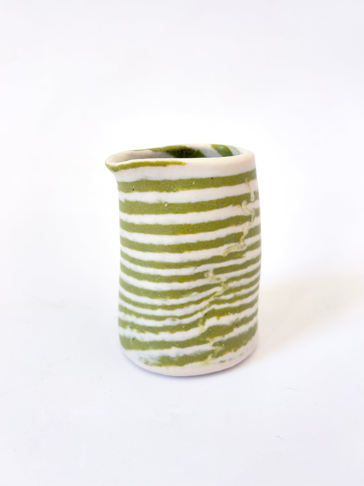 Small Pourer - Ceramic Nerikomi Light Green Stripe