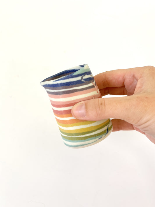 Small Pourer  - Ceramic Nerikomi Rainbow Stripe