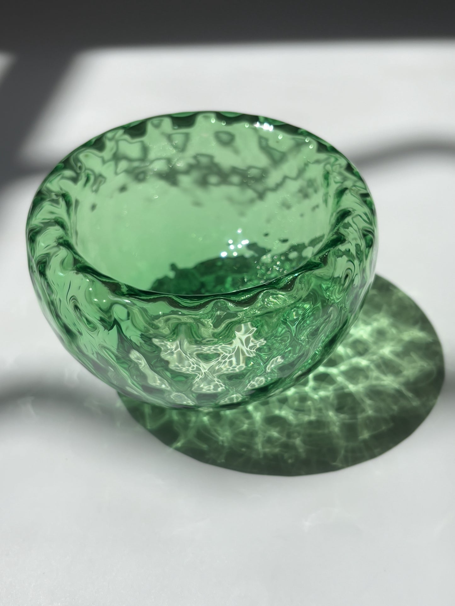 “Textured Handblown Glass Mini "Fulvio" Bowl - Spring Green