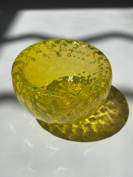 Textured Handblown Glass Mini "Fulvio" Bowl - Yellow