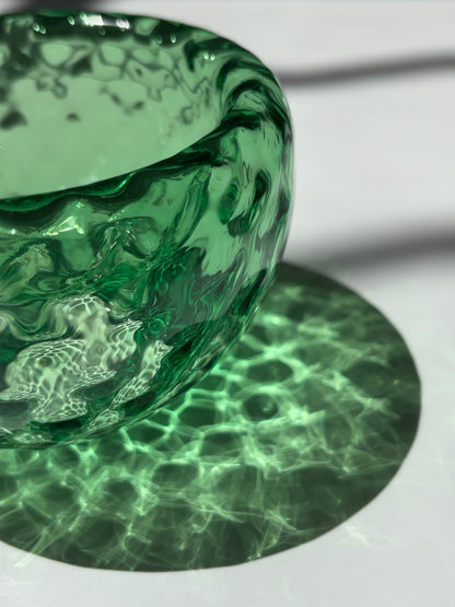 “Textured Handblown Glass Mini "Fulvio" Bowl - Spring Green