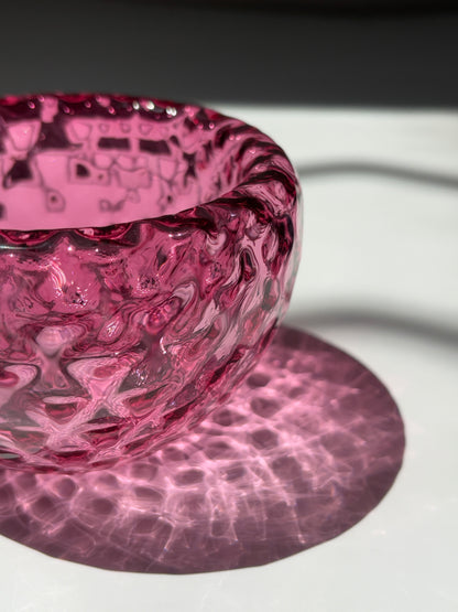 Textured Handblown Glass Mini "Fulvio" Bowl - Gold Ruby