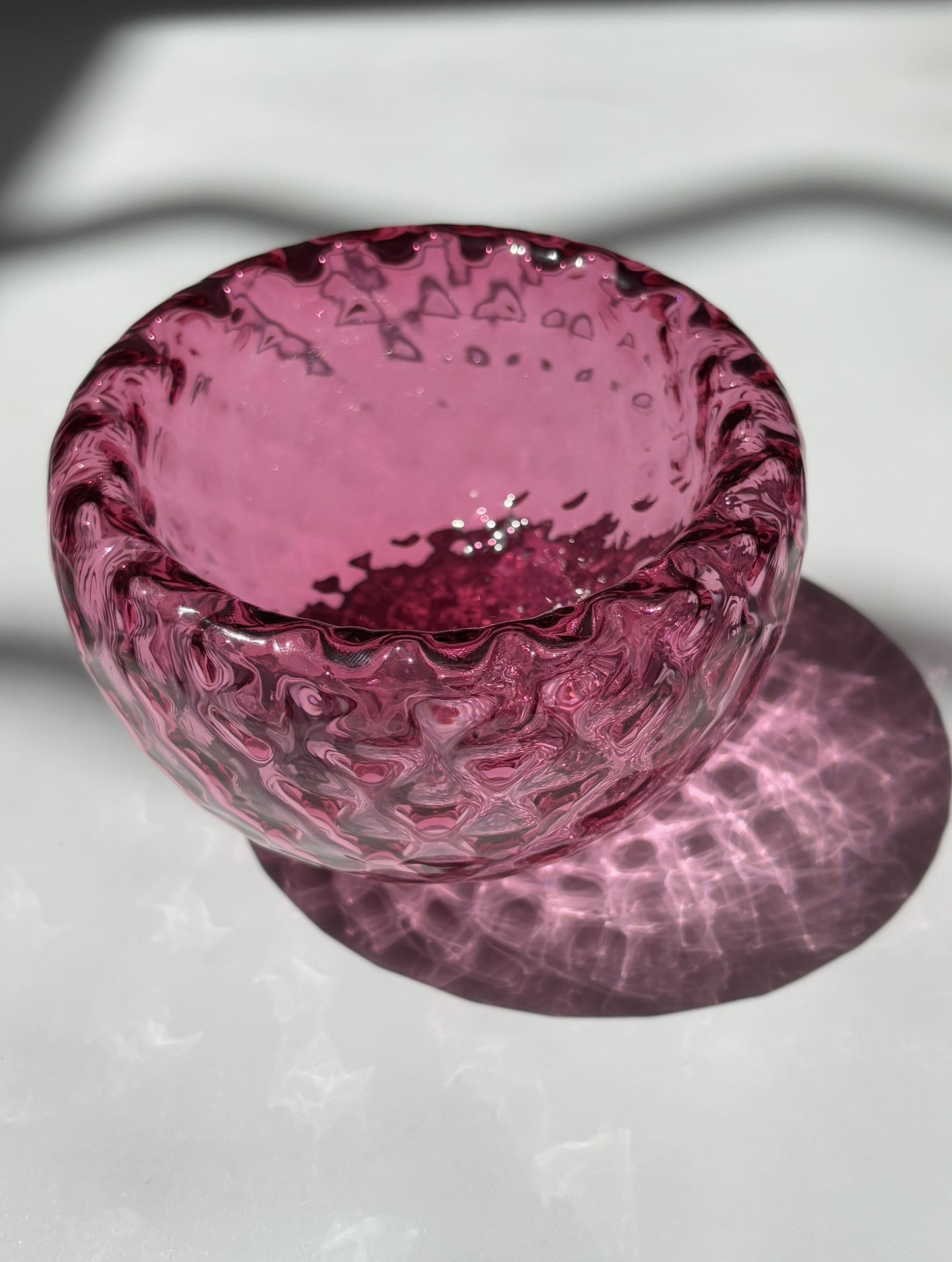 Textured Handblown Glass Mini "Fulvio" Bowl - Gold Ruby