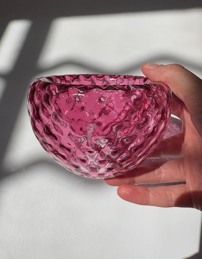 Textured Handblown Glass Mini "Fulvio" Bowl - Gold Ruby