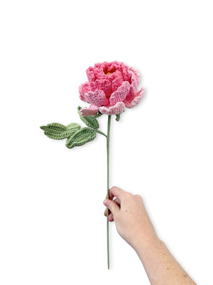 Crochet Peony Flower - Pink