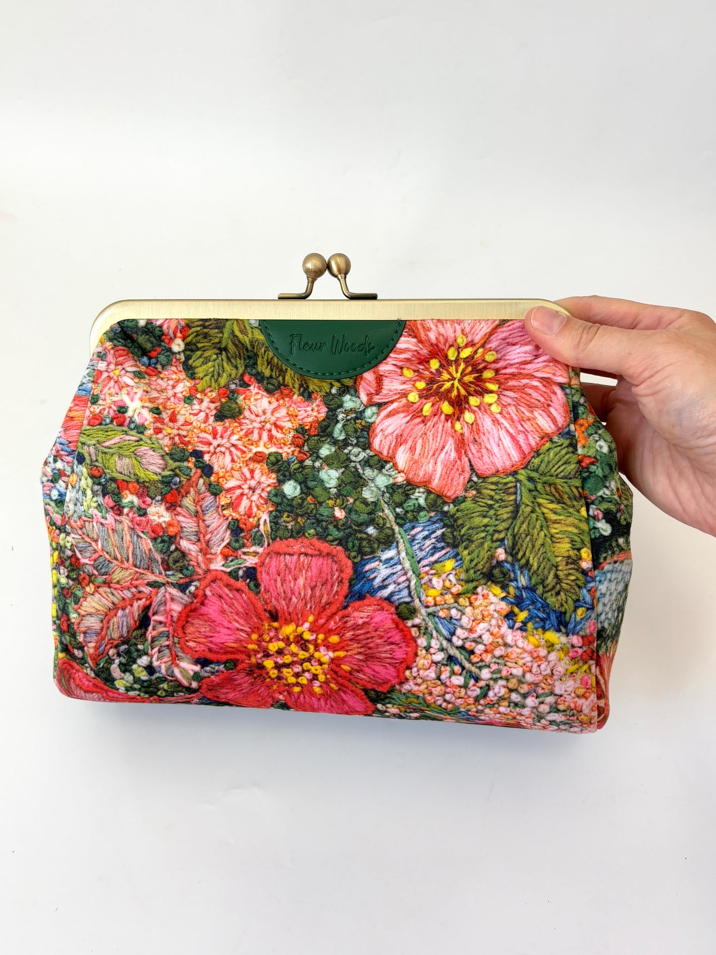 'Bella' Velvet Large Clutch Bag by Fleur Woods