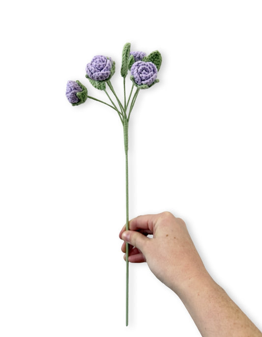 Crochet Spray Roses - Purple