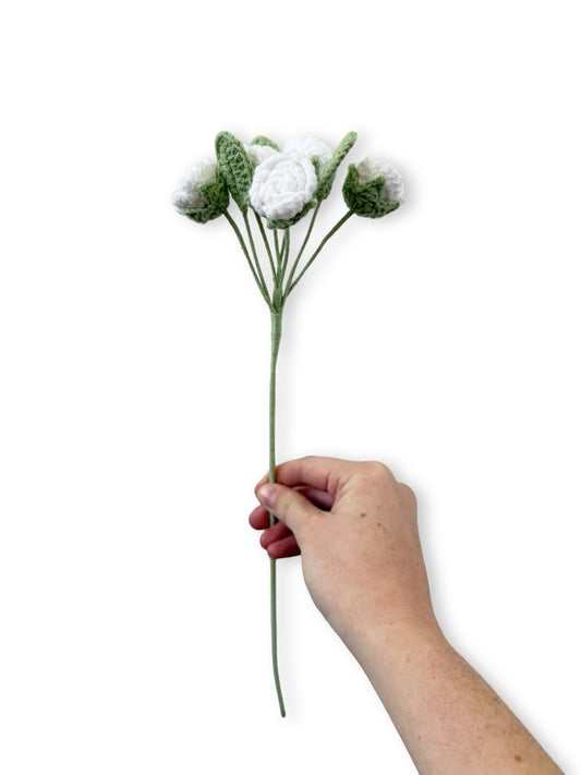 Crochet Spray Roses - White