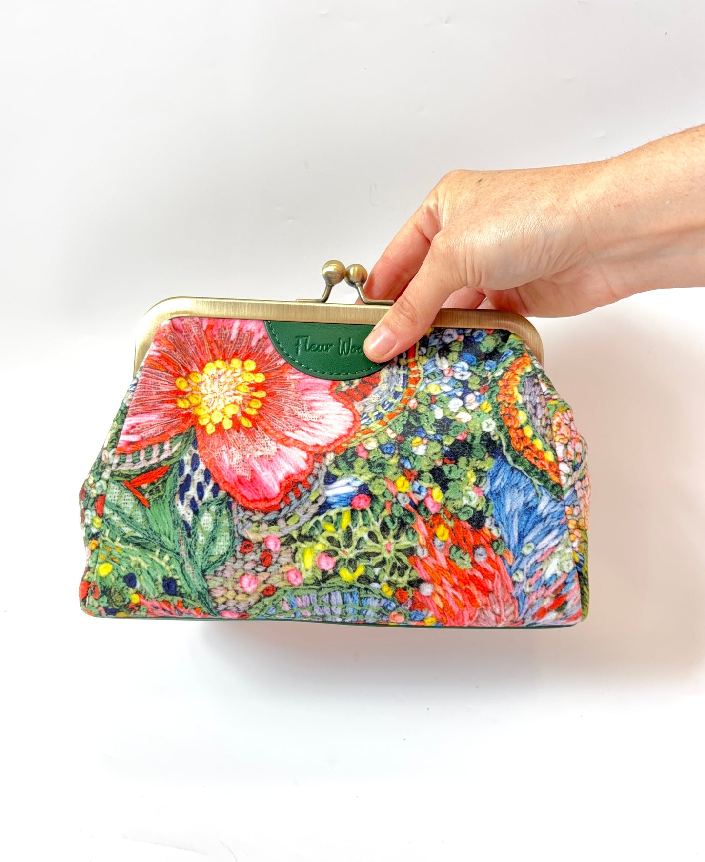 'Rose' Velvet Small Clutch Bag by Fleur Woods