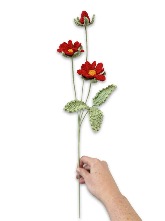 Crochet Wildheart Flower - Red