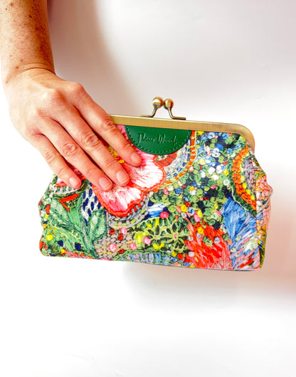 'Rose' Velvet Small Clutch Bag by Fleur Woods