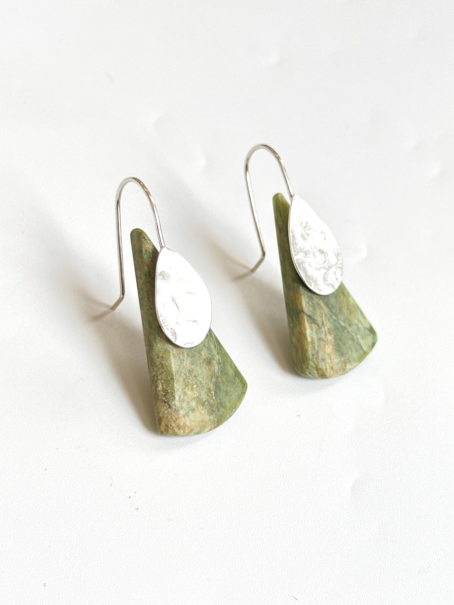 "Slice of Pie" Pounamu Earrings (EA-PI2) #2