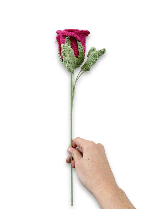 Crochet Rose - Hot Pink