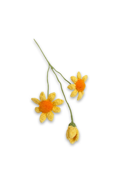 Crochet Blue Eyed Daisy - Yellow/Orange