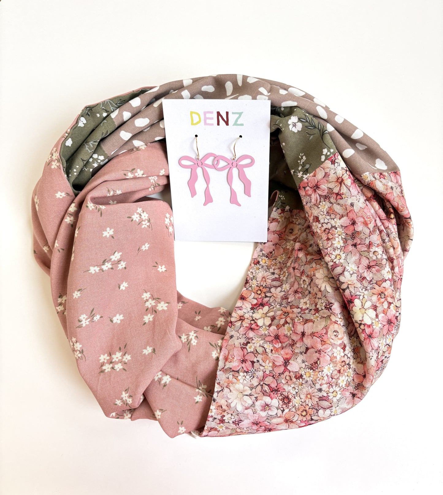 Infinity Scarf - Pint Petite Florals / Dusky Rose Flower