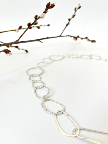 Smooth Oval Link Chain Necklace in Sterling Silver