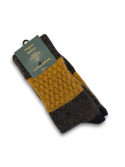 Gecko Possum Merino Socks - Gold