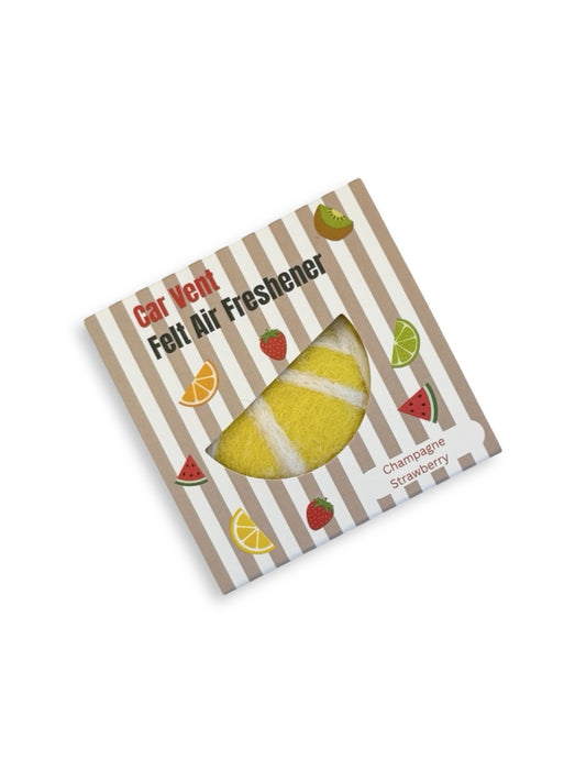 Lemon Car Freshener Set - Champagne & Strawberry Scent