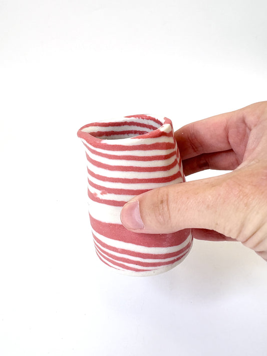 Ceramic Nerikomi Pourer - Small - Red Stripe