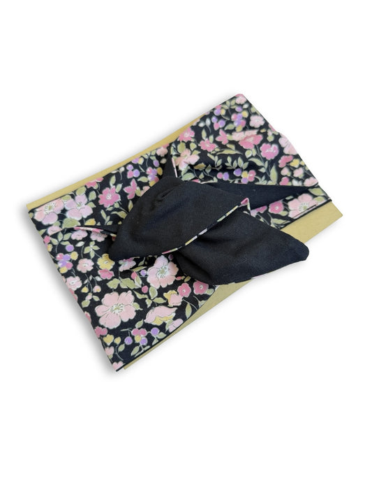 Girlband - Black with Spring Flowers / Black