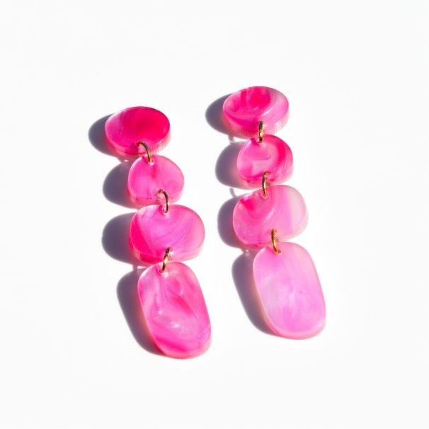 Juno Earrings - Magenta