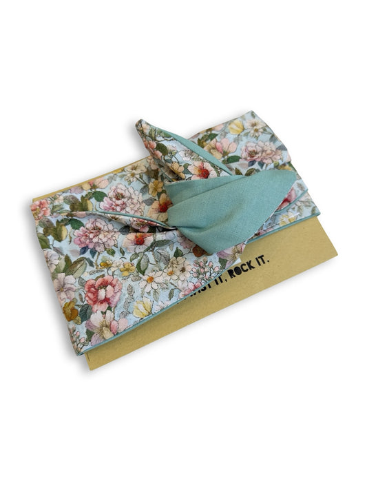 Girlband - Light Blue Vintage Florals / Soft Teal