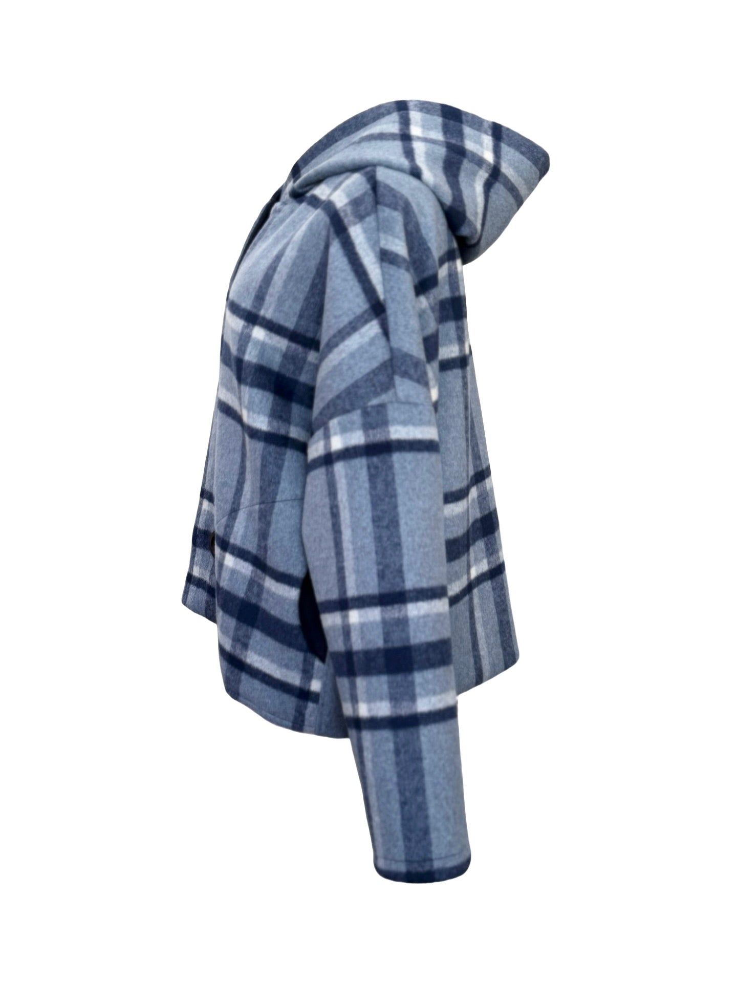 "Ava" Wool blend Jacket - Blue Check