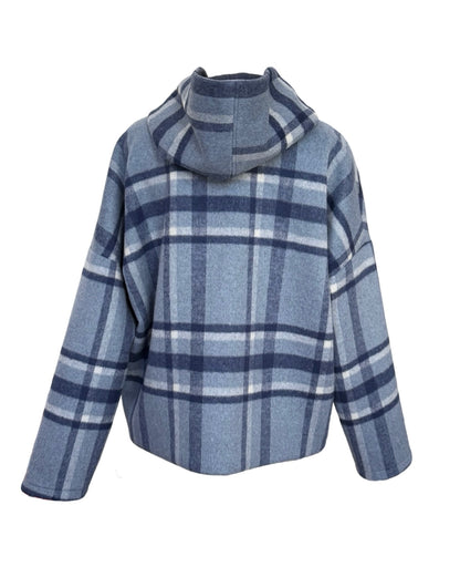 "Ava" Wool blend Jacket - Blue Check