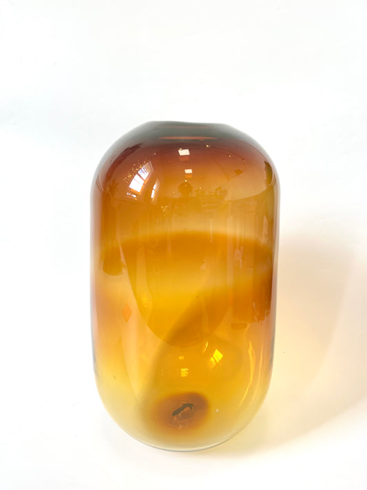 Oversize Handblown Glass Vase - Iris Yellow