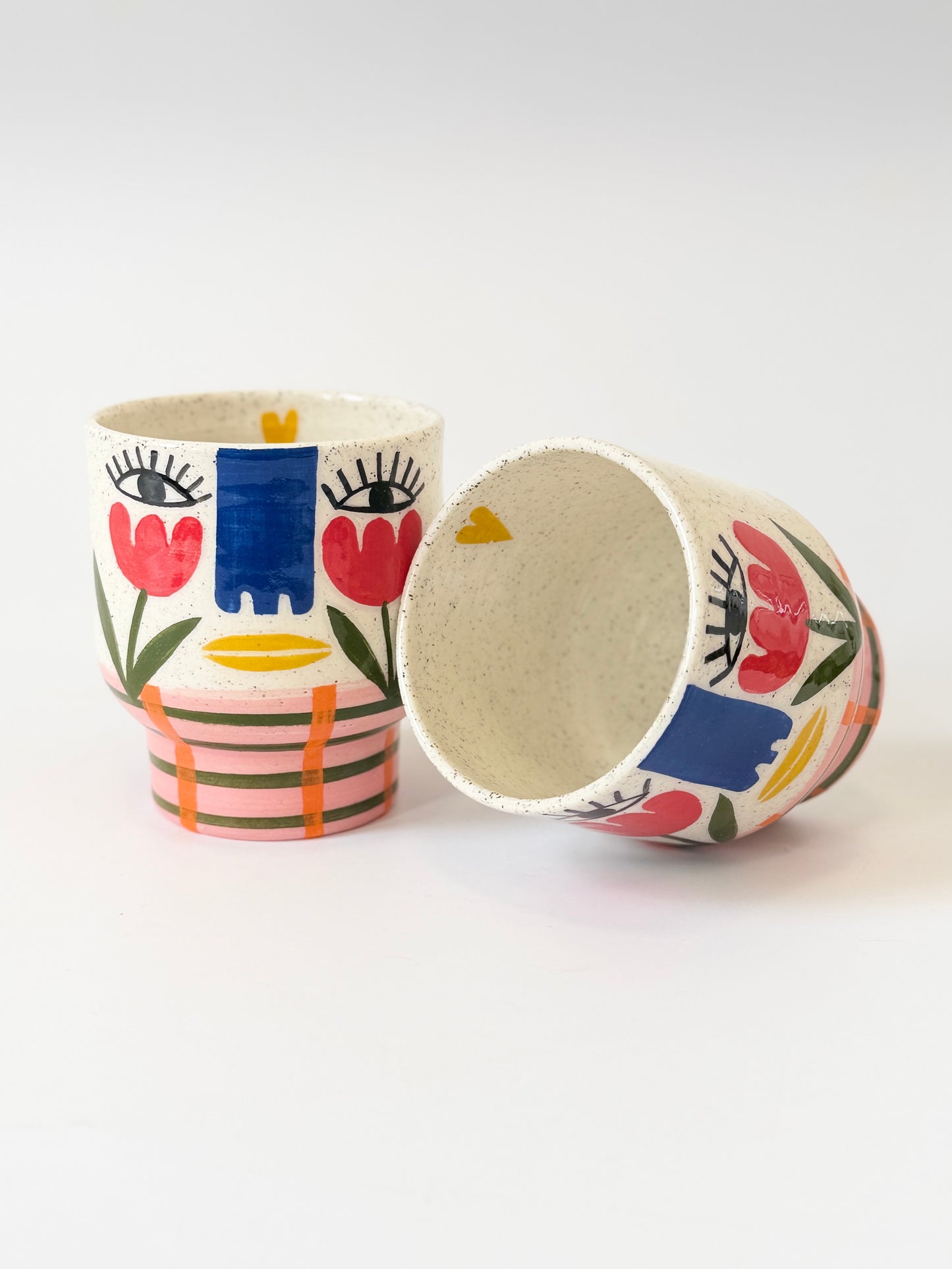 Ceramic Goblet by Studio Soph - Red Tulip Face