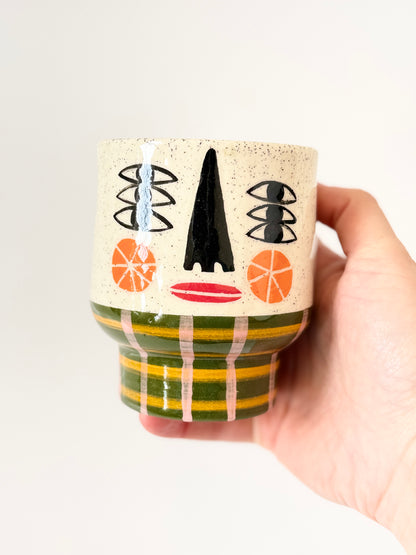 Ceramic Goblet by Studio Soph - Three Eyed Face