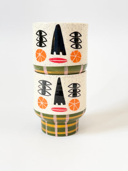 Ceramic Goblet by Studio Soph - Three Eyed Face