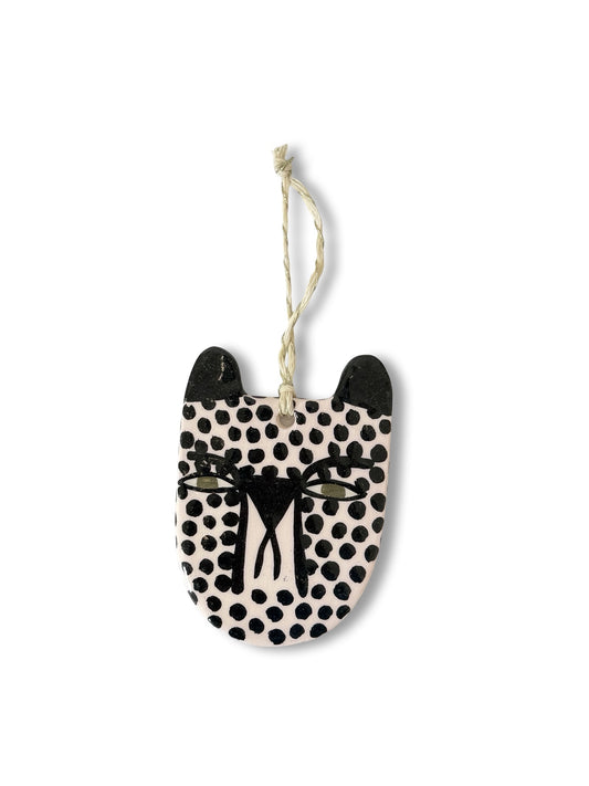 Cheetah Face White - Ceramic Decoration by Studio Soph