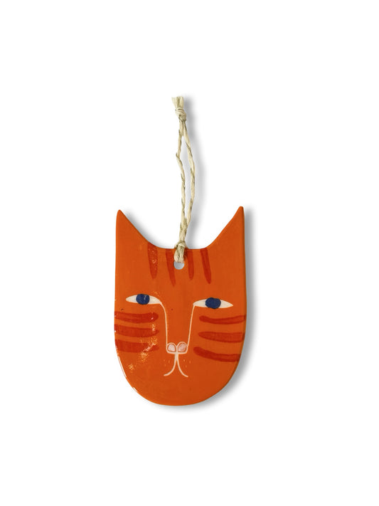 Cat Face Orange - Ceramic Decoration by Studio Soph