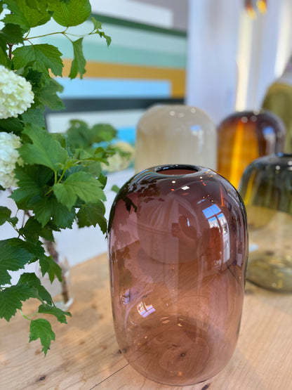 Oversize Handblown Glass Vase - Aubergine