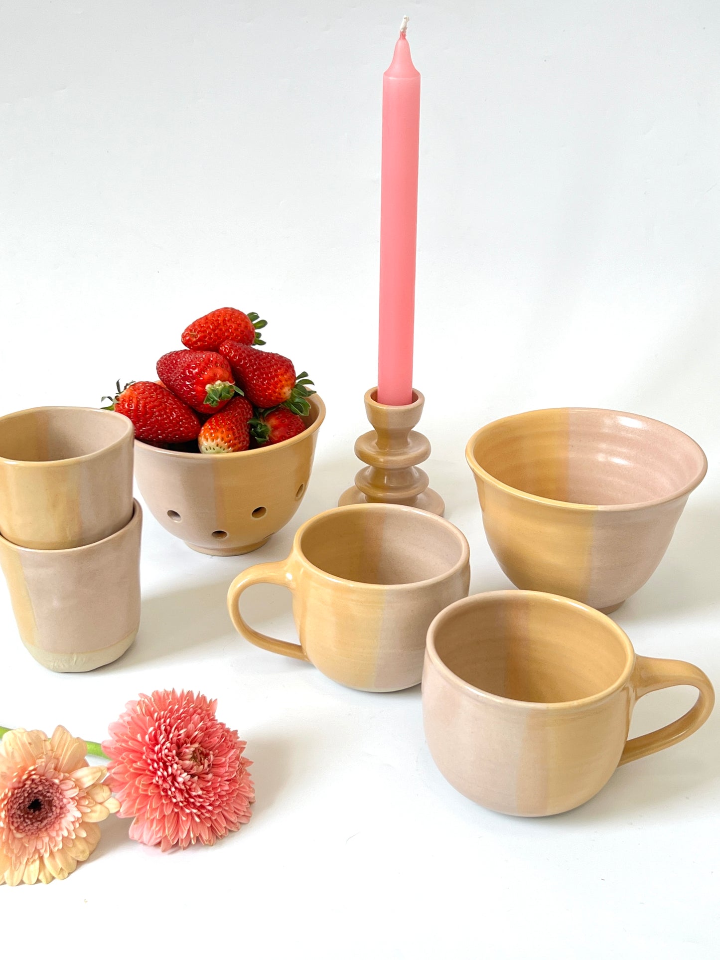 *Exclusive* Two-Toned Ceramic Tumbler - Peach / Pink