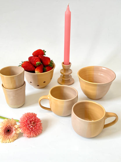 *Exclusive* Two-Toned Ceramic Tumbler - Peach / Pink