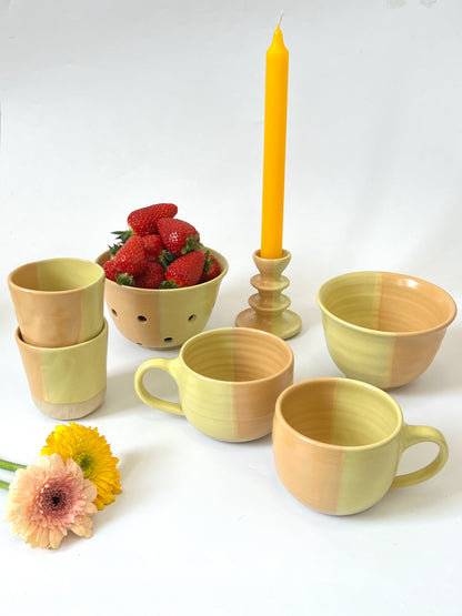 *Exclusive* Two-Toned Ceramic Tumbler - Lemon / Peach